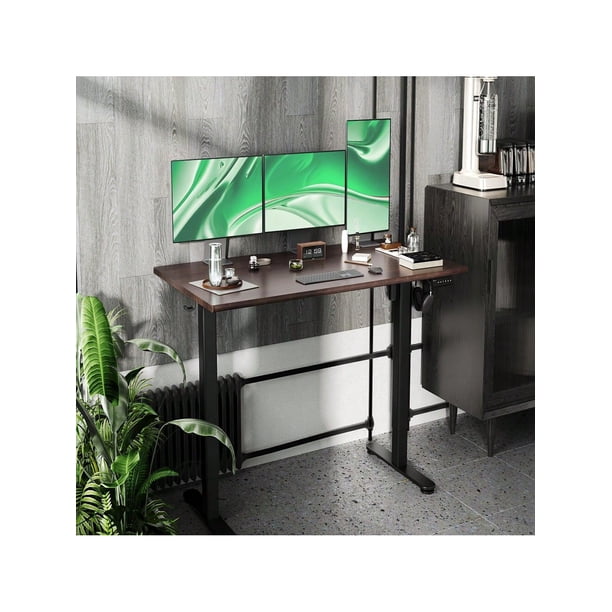 Escritorio elevable, escritorio eléctrico ajustable para computadora de pie, escritorio para computadora portátil, fácil de montar, ideal para el hogar, la oficina, Mako Gamer (Marrón vintage)