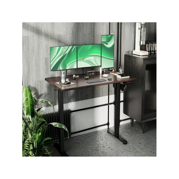 Escritorio elevable, escritorio eléctrico ajustable para computadora de pie, escritorio para computadora portátil, fácil de montar, ideal para el hogar, la oficina, Mako Gamer (Marrón vintage)