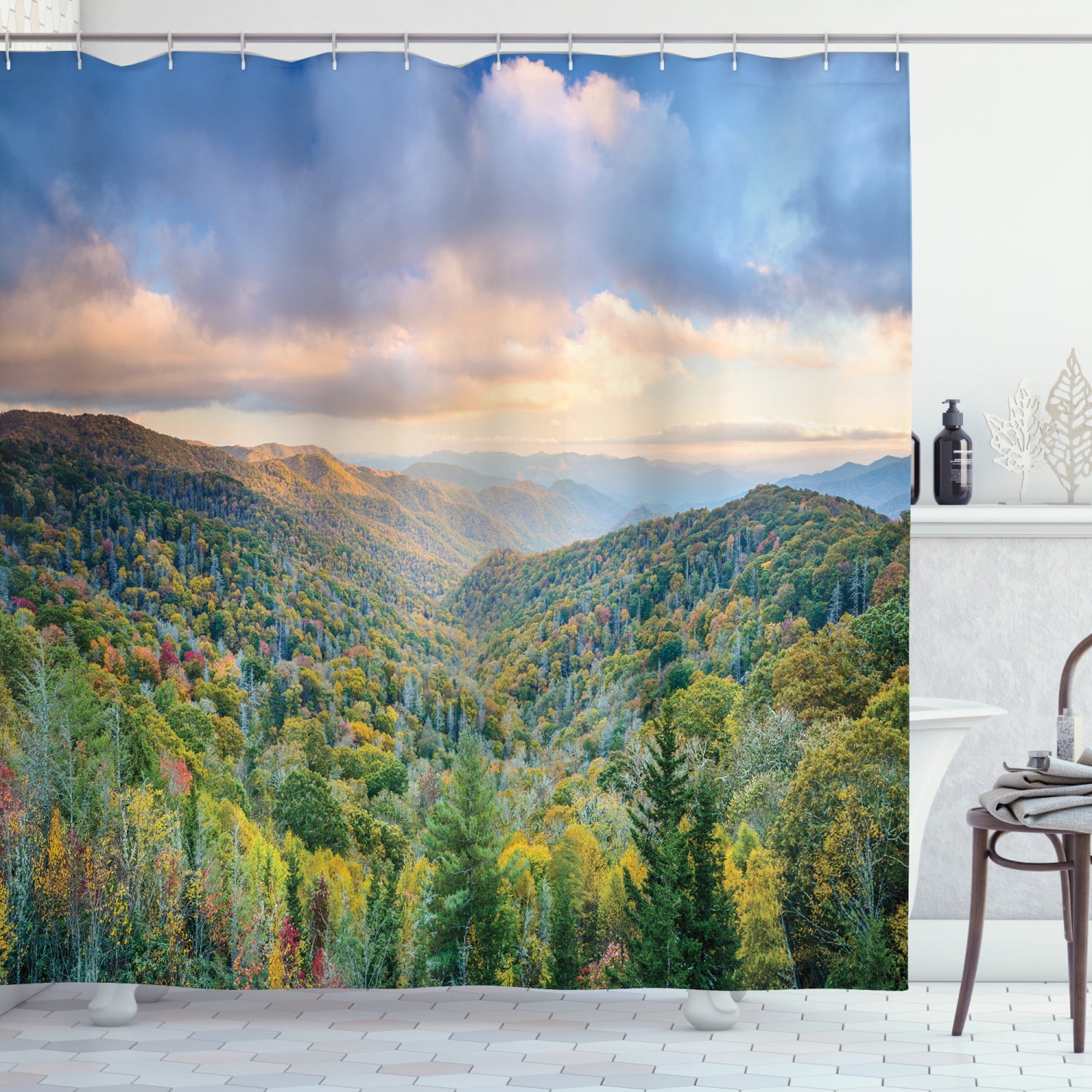 Appalachian Shower Curtain Autumn, Manor Hill Sierra Shower Curtain