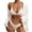 Beige, variant on Women's Two Piece Swimsuit Ribbed Trim Solid Color Bikini Set for Swimming Beach Pool Summer,Army Green,S