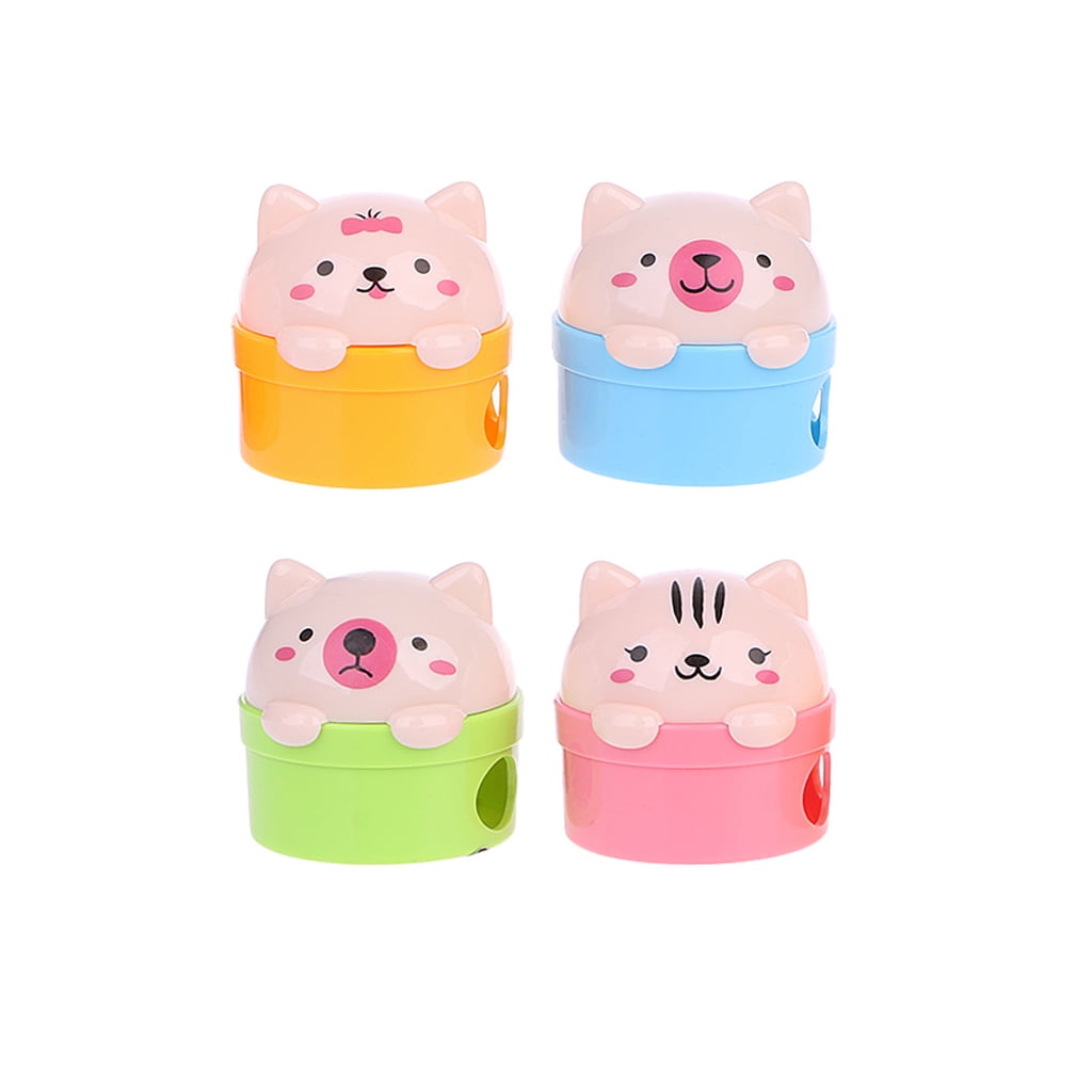JUNTEX Student Cute Pencil Sharpener Dual Hole Handheld Easy to Use for Preschool Kindergarten Primary School Reward Party Gift
