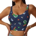 thumbnail image 2 of Lsque Dinosaur Astronaut Printed Women'S Sports Bra, Compression, Moisture Wicking, High-Impact Sports Bra For Women,Supportive sports bra-, 2 of 9