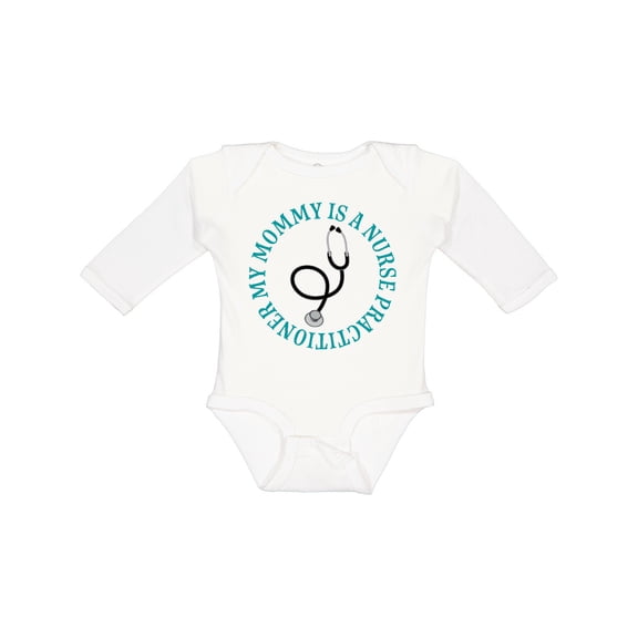 Inktastic Nurse Practitioner Mommy Childs Boys or Girls Long Sleeve Baby Bodysuit