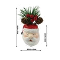 thumbnail image 4 of 2Pcs Christmas Artificial Plant Pots with Pine Needles, Pinecones & Red Berries, 5Inch Snowman & Santa Planter Ornaments, Christmas Decoration Winter Holiday New Year's Gifts Office Desk Decor, 4 of 8