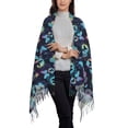 thumbnail image 2 of Sikiie Blue Butterfly Shawl Wraps Big Scarf Tassel Fall Winter Thick Scarf Warm Shawl Women Fall Gifts, 2 of 8