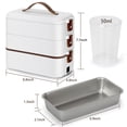 thumbnail image 4 of Multifunctional Electric Lunch Box,Portable Food Warmer for Travel Party,110V 3 Layers Large 304 Stainless Steel Container with Removable Compartments, White, DE-110V-300W-1.2L, 9.45''x7.87''x5.12'', 4 of 7