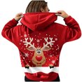 thumbnail image 1 of Sudaderas con capucha navideñas para mujer, sudaderas con capucha de manga larga a la moda con gráfico de alces bonitos, sudaderas informales Fridja FKASFK5458, 1 of 5