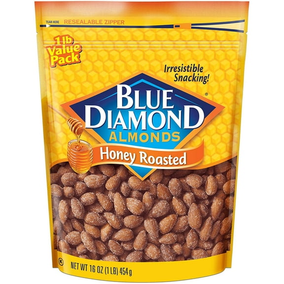 Blue Diamond Almonds Honey Roasted Snack Almonds, Honey Roasted, 16 Ounce