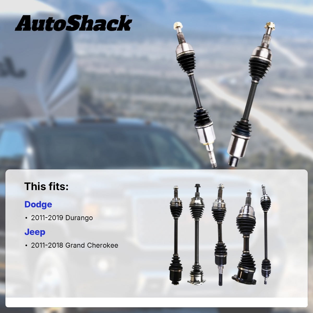 AutoShack Front CV Axle Shaft Assembly for Jeep & Dodge, Grand Cherokee 2011-2018 Durango 2011-2019, AWD RWD V6 3.0L 3.6L V8 5.7L 6.2L 6.4L, Left