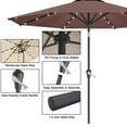 thumbnail image 5 of 9 ft Solar Umbrella 32 LED Lighted Patio Umbrella Table Market Umbrella with Tilt and Crank Outdoor Umbrella for Garden, Deck, Backyard, Pool and Beach (Navy Blue), 5 of 7