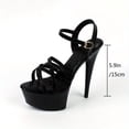 thumbnail image 2 of 2025 Spring Women Clear Heels Sexy Platform Sandals Slipper 15cm Girls Shoe for Party Club Sandals Black, 2 of 5