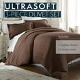 thumbnail image 4 of Hotel Luxury 3 Piece Duvet Cover Set 1500 Series Egyptian Quality Double Brushed Microfiber, Queen, Brown, 4 of 9