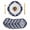 Blue, variant on Navy Blue Boho Round 13 Inch Placemats Set of 6, Vintage Classic Bohemia Flower Textured HeatResistant Non Slip Place Mats for Dining Table, Wipeable Braided Kitchen Table Mats for Housewarming