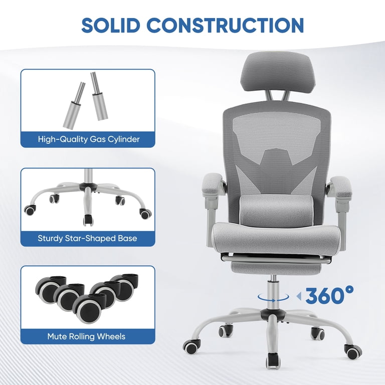 EDX Ergonomic High Back Office Chair with Reclining & Footrest photo 5
