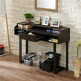 thumbnail image 3 of Allora Wood Table Top Cutout Writing Desk in Espresso, 3 of 4