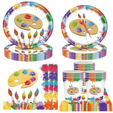 Art Painting Paper Plates Serves 20 Guests