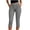 Gray, variant on Women's High Rise Polka Dots Capri Pants Button Front Stretch Skinny Pants with Side Pockets & Hem Slit, Casual Summer Going Out Trousers
