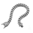 thumbnail image 2 of Men Women Stainless Steel Curb Cuban Link Miami Chain Zinc Oxide Zircon Clasp, 2 of 7