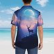thumbnail image 4 of Balery Night Sky Elk Camisas hawaianas de manga corta para hombre, camisas playeras de corte holgado, camisas de vacaciones con botones,Medium, 4 of 7