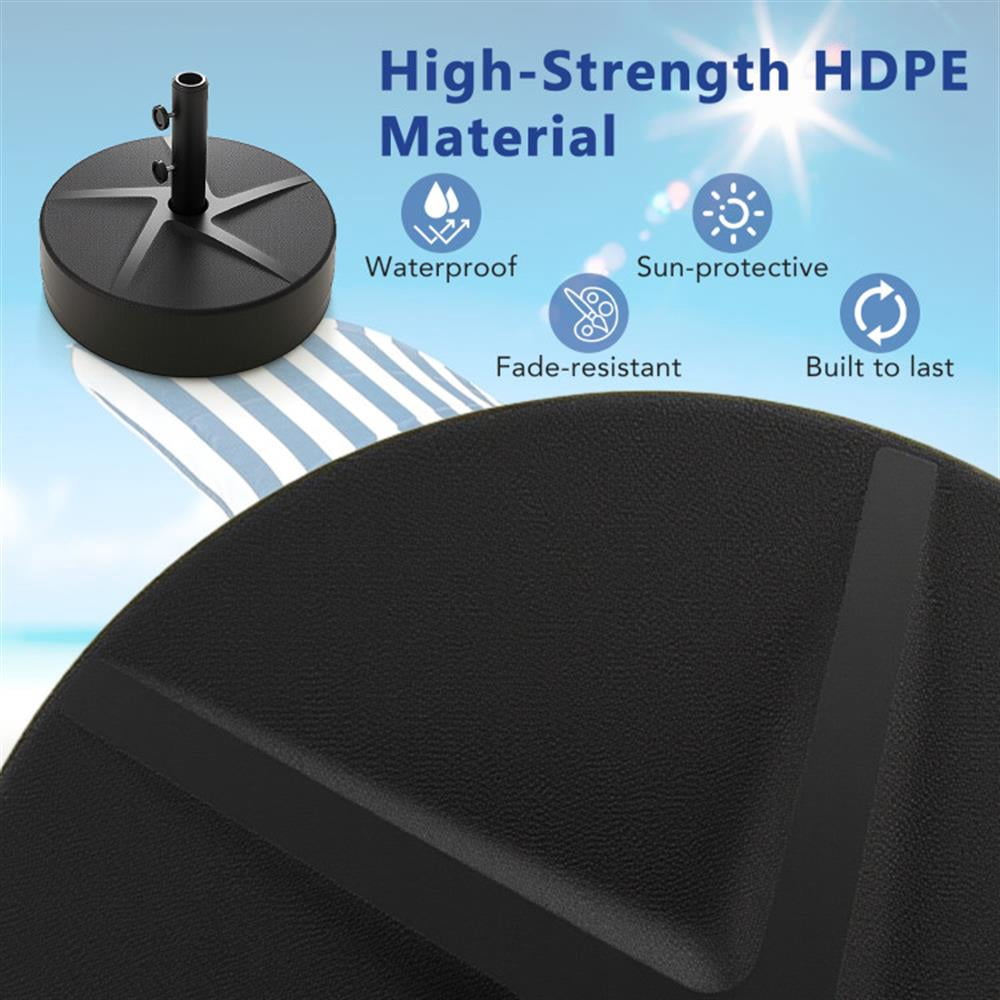 Spaco Patio Umbrella Base 88LBS Capacity Water and Sand Fillable Market Table Umbrella Stand, Outdoor Umbrella Stand, Patio Umbrella Stands & Bases, Deck Umbrella Stand-Black