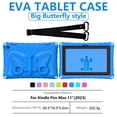 thumbnail image 2 of Kids Case for Amazon Kindle Fire Max 11 Case (13th Generation, 2023 Release), Cute Butterfly Design Soft EVA Rubber Kicksand Shoulder Strap Lightweight Kids Friendly Case for Girls Boys, Lightblue, 2 of 7