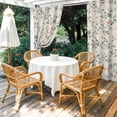 thumbnail image 4 of Outdoor Curtains for Patio Waterproof, Spring Flowers Outdoor Privacy Panels Grommet, Blue Pink Floral Leaves Farmhouse Vintage Plants Blackout Outside Curtains for Porch/Cabana 54"x84", 2 Panels, 4 of 8