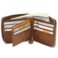 thumbnail image 6 of Huztencor Mens Wallet with Zipper Wallets for Men RFID Blocking Leather Bifold Credit Card Holder Wallets Brown, 6 of 7