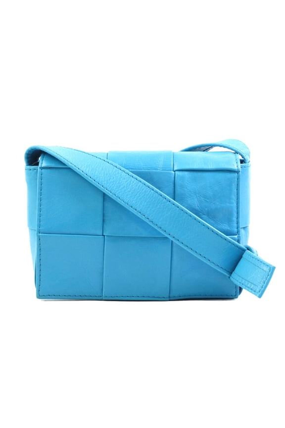 Pre-Owned Bottega Veneta Candy Cassette Crossbody Shoulder Bag, Leather, Blue, Women's, e61902a