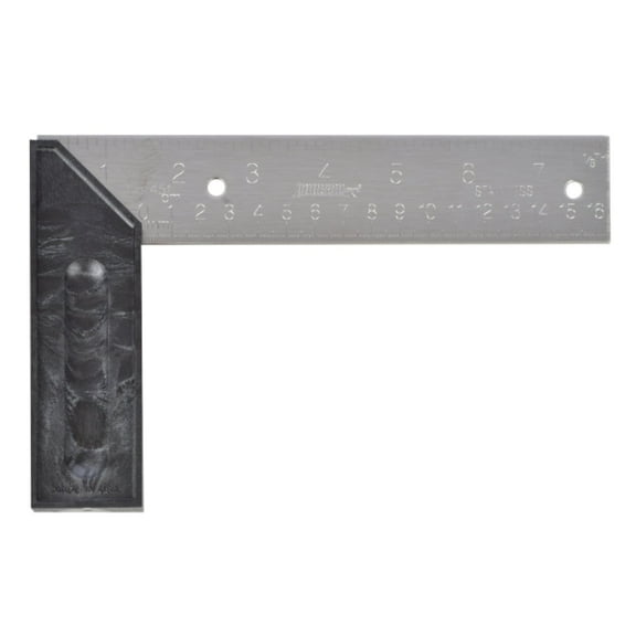 Johnson 451 8" Inch/Metric Try & Mitre Square - Structo-Cast Handle