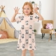 thumbnail image 3 of Cut Cat Short Sleeve Dress A-Line Cute Midi Casual Sundress 2-8 Years, 3 of 6