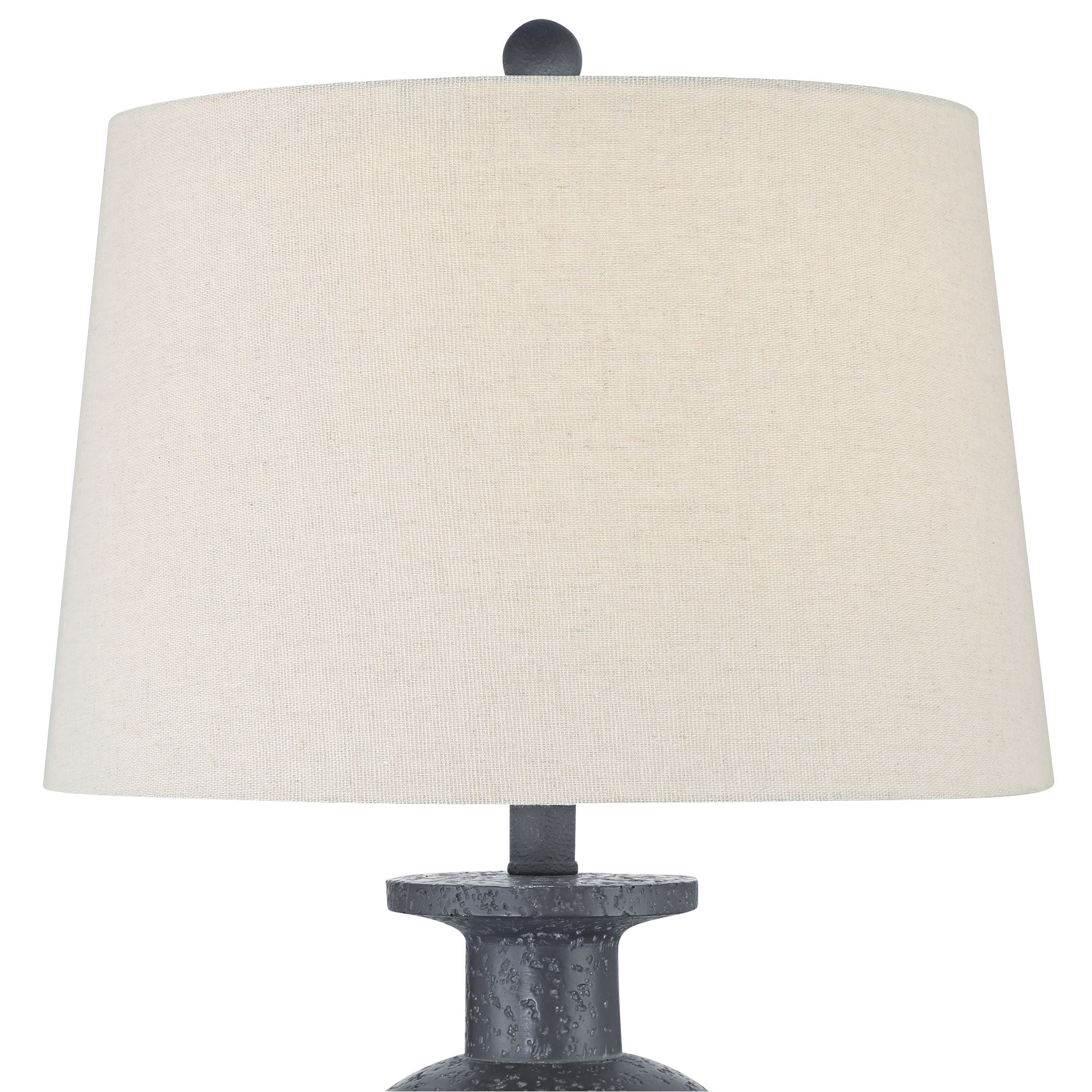 360 Lighting Glenwood 28" Tall Farmhouse Rustic Country Cottage 3-Way Table Lamps Set of 2 Charcoal Gray Living Room Bedroom Bedside White Shade