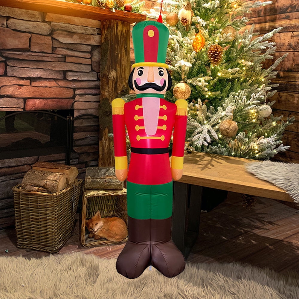Jzenzero 7 FT Christmas Inflatable Lighted Nutcracker Soldier w/Built