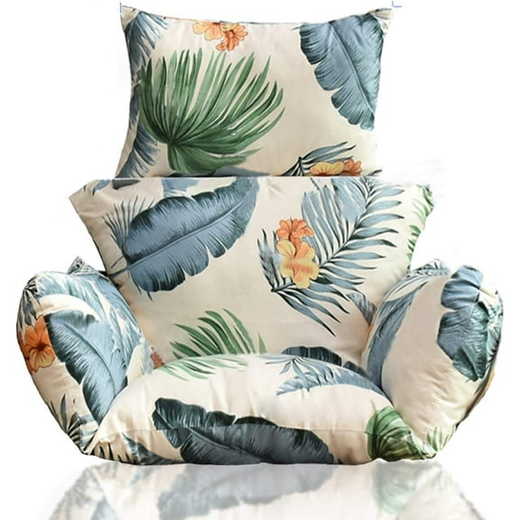 TOPCHANCES 35" x 23" White Hanging Egg Chair Seat Pad, Foldable Machine Washable