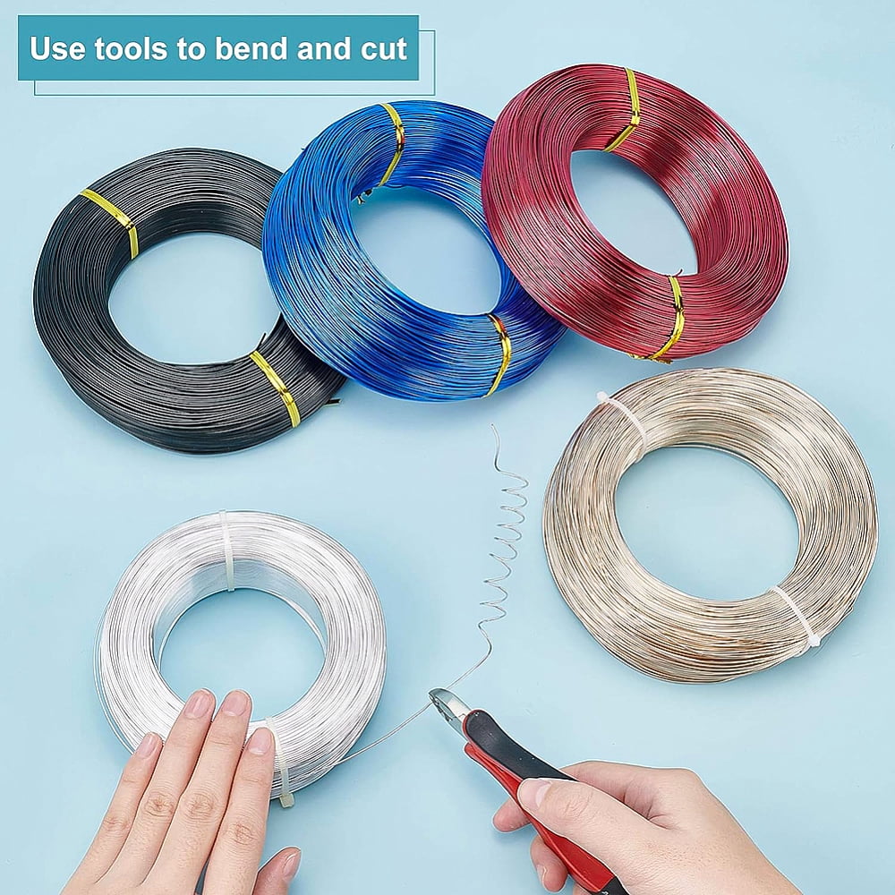 Round Anodized Aluminum Wire for Jewelry Making Silver 20 Gauge 0.8mm about 984.25 Feet(300m)/500g DIY