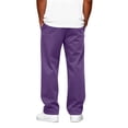 thumbnail image 5 of Zimjoy Wide Leg Sweatpants for Men Drawstring Open Bottom Baggy Sweatpants Joggers Cotton Loose Lounge Sweat Pants with Pockets Purple M, 5 of 6