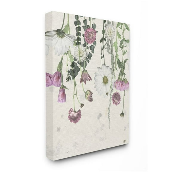 Stupell Industries Hanging Purple Florals with Charming White Daisies Design by Grace Popp, 30" x 40"