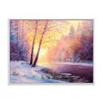 thumbnail image 1 of Designart Winter Scenery With Bridge Of Meandering River II FLOAT FRAME WALL ART, 1 of 4