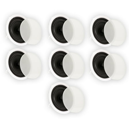 Theater Solutions TS80C In Ceiling 8" Speakers Surround Sound Home Theater 7 Speaker Set