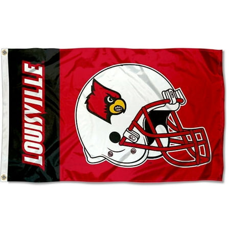 University Of Louisville Cardinal Football - Louisville Cardinals Football Helmet 3' x 5' Pole Flag