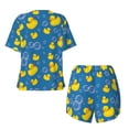 thumbnail image 5 of Lsque Rubber Duck Women's Short-Sleeved Pajama Set - 2 Piece Soft and Lightweight Sleepwear Set-Small, 5 of 9
