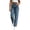 Blue, variant on Miqool Women's High Rise Jeans Baggy Straight Leg Loose Casual Denim Pants with Frayed Hem