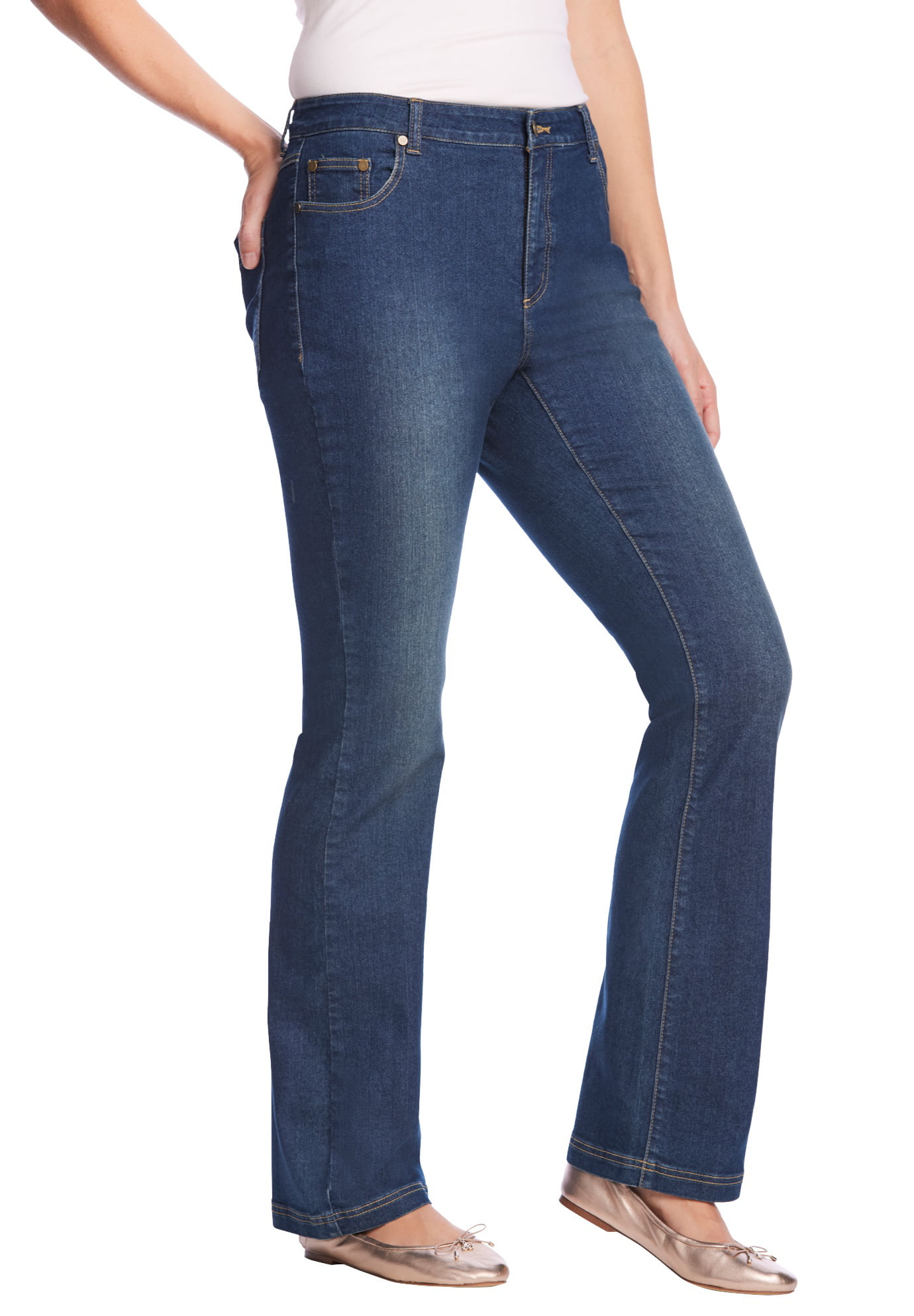 Woman Within Womens Plus Size Bootcut Stretch Jean 