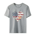 thumbnail image 6 of KALE 4th of July Short Sleeve Shirts for Women American Flag Patriotic 2D Independence Day Print Casual Sports T Shirt Y2K Clothes Grey XXXL, 6 of 7