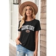 thumbnail image 3 of Football Shirts for Women Game Day Tshirt Sunday Football Graphic Tee Top Funday Shirt Blouse, 3 of 7