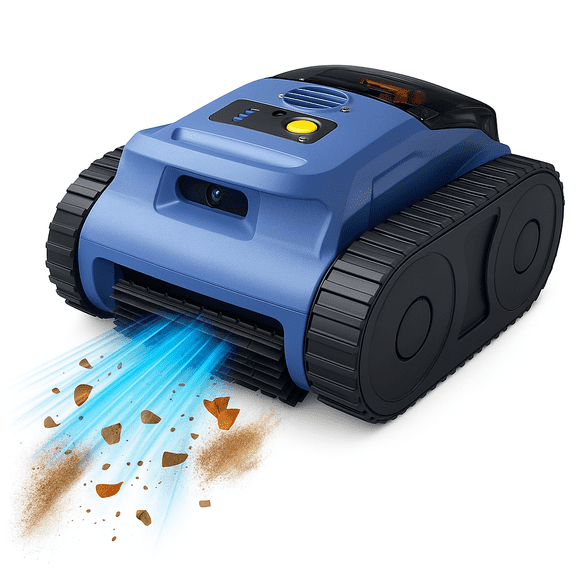 Cordless Robotic Pool Cleaner, Seauto Pool Robot with Sonar Navigation & Track Drive, 180W Brushless Motor, Wall & Waterline Climbing for Inground & Above-Ground Pools