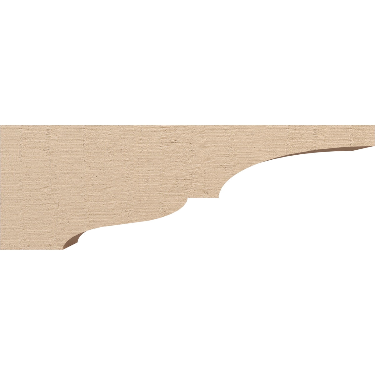5"W x 30"D x 10"H Thin Asheboro Rough Cedar Woodgrain TimberThane Corbel, Primed Tan