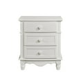 thumbnail image 3 of Miekor Furniture Classic Traditional White Finish 3 Drawers Nightstand 1pc Decorative Accents Wooden Bedroom Furniture Bedside Table Turned Feet B5A5446, 3 of 8