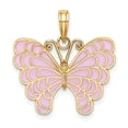 thumbnail image 4 of Auriga Fine Jewelry 14K Yellow Gold Lavender Enameled Butterfly Pendant for Women (L - 20.6 mm, W - 21.3 mm), 4 of 6
