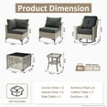 thumbnail image 3 of Ovios 10 Pieces Outdoor Patio Furniture Swivel Set with Rocking Chair All-Weather Wicker Conversation Sectional with Solar Lamps Coffee Table for Balcony, 3 of 8
