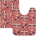 thumbnail image 4 of SKYSONIC Toilet Bathroom Rugs Sets 2 Piece, Dragonfly on Flower Design Vintage Soft Absorbent Fluffy Toilet Mat Set Non-Slip Rubber Backing Bath Mats for Bathroom,16"x24"+20"x24", 4 of 7